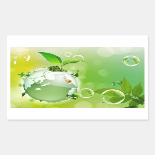 Ecology : the earth is our house - rectangular sticker