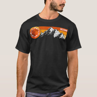 Ecomi to the Moon , Sunset Retro Crypto T-Shirt