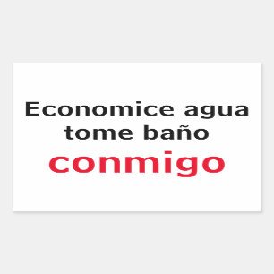 Economice agua rectangular sticker