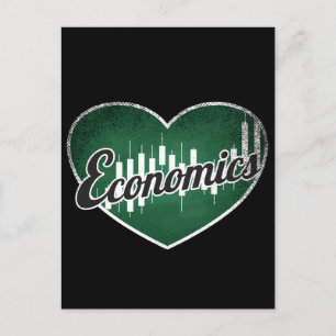 Economics Retro Heart Blackboard Love Postcard