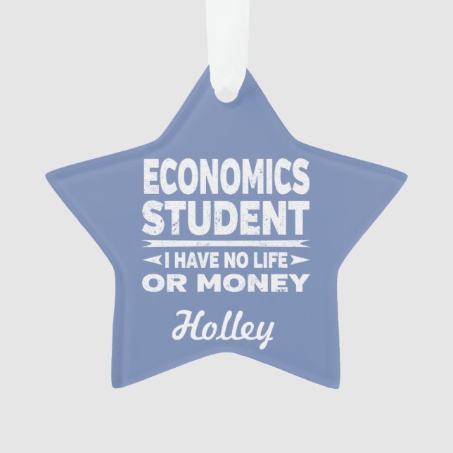 Economics Student No Life or Money Ornament (Front)