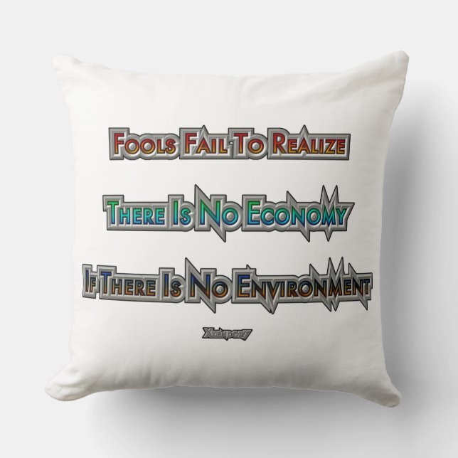 Economy vs Environment Cushion (Front)