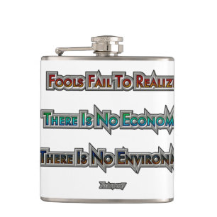 Economy vs Environment Hip Flask