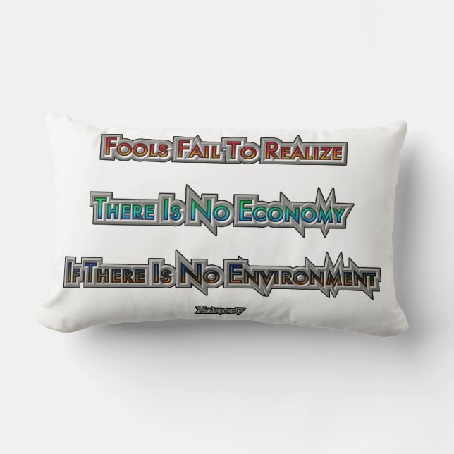 Economy vs Environment Lumbar Cushion (Front)