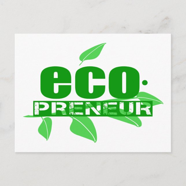 Ecopreneur With Leaves, Branch And Dot Hyphen Postcard (Front)