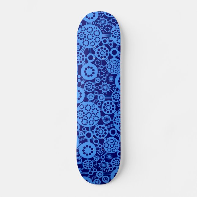 Ecosystem - Baby Blue on Dp Navy Skateboard (Front)