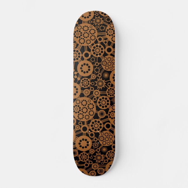 Ecosystem - Brown on Black Skateboard (Front)