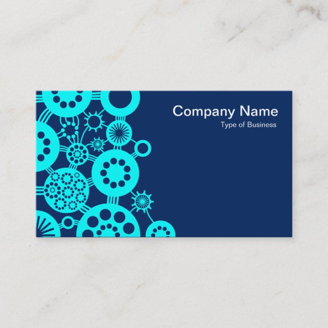 Ecosystem - Cyan with Dark Blue 00255e Business Card (Front)
