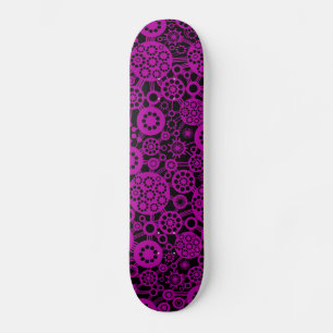 Ecosystem - Plum on Black Skateboard