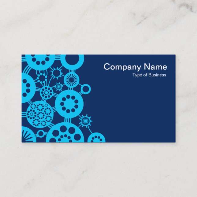 Ecosystem - Sky Blue on Dark Blue 00255e Business Card (Front)