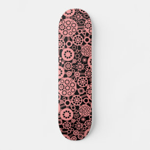 Ecosystem - Soft Pink on Black Skateboard