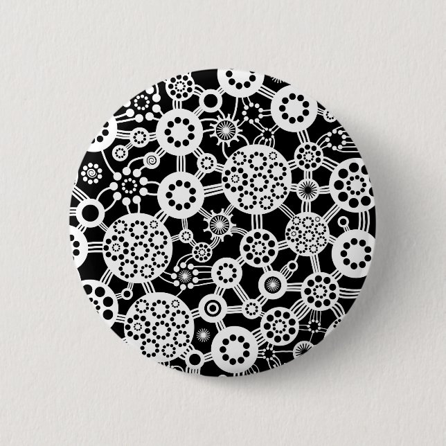 Ecosystem - White on Black 6 Cm Round Badge (Front)