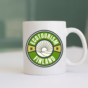 Ecotourism in Finland Green Slow Travel Logo Coffee Mug
