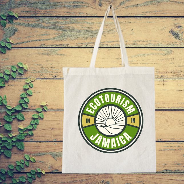 Ecotourism Jamaica Green Slow Travel Logo Tote Bag (Creator Uploaded)