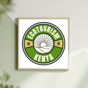 Ecotourism Kenya Africa Green Slow Travel Logo Poster
