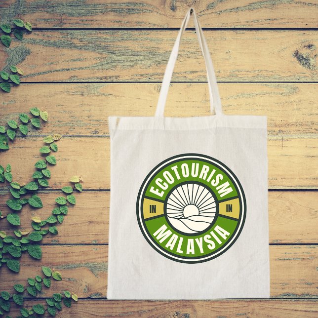 Ecotourism Malaysia Asia Green Slow Travel Logo Tote Bag (Creator Uploaded)