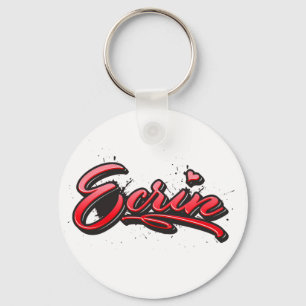 Ecrin red Heart Graffiti Schlüsselanhänger Key Ring