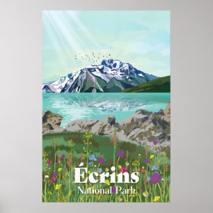 Ecrins National Park France Travel Poster