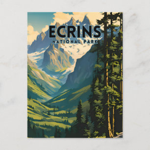 Ecrins National Park Travel Poster Postcard
