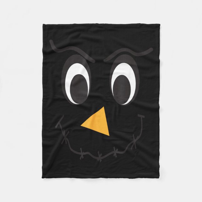Ecrow Face Angry Smile Thanksgiving Halloween Fleece Blanket (Front)