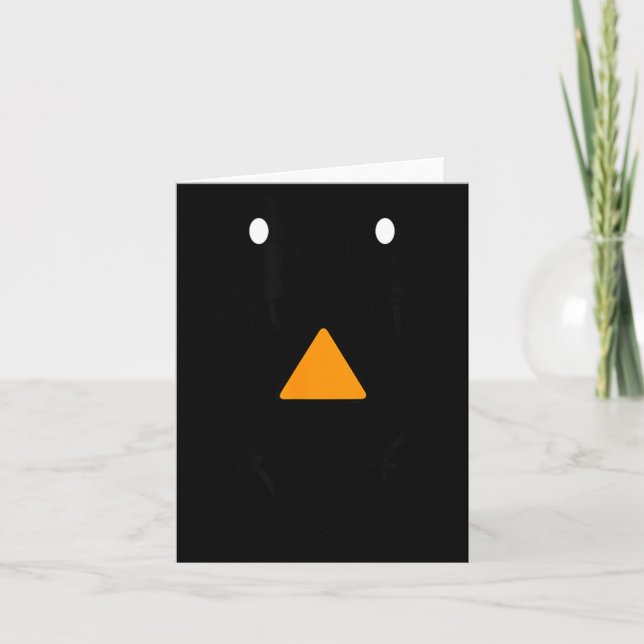 Ecrow Face Funny Y Sad Halloween Costume Card (Front)