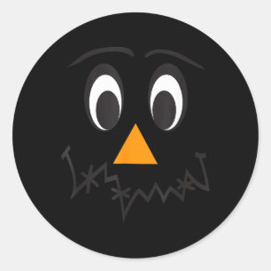 Ecrow Face Smiling Thanksgiving Halloween Costume Classic Round Sticker