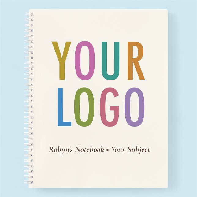 Ecru 8.5x11 Customised Notebook with Logo and Name (MISOOK Ecru Spiral Notebook with Logo)