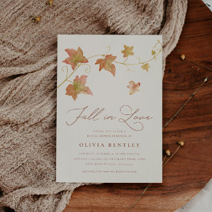 Ecru   Autumn Leaves Fall Bridal Shower Invitation