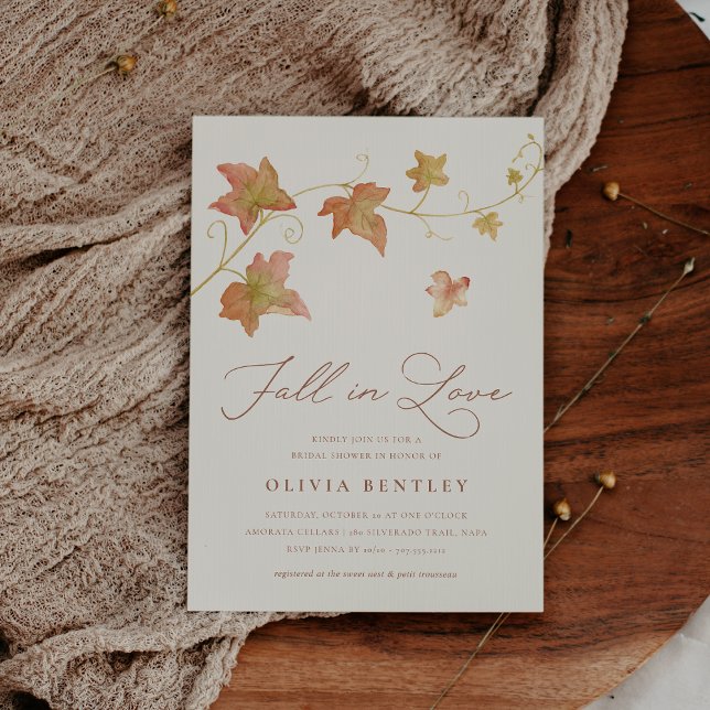 Ecru | Autumn Leaves Fall Bridal Shower Invitation (Creator Uploaded)