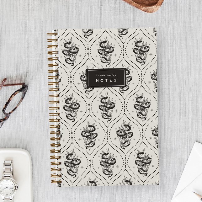Ecru | Botanical Snake Personalized Notebook (Creator Uploaded)