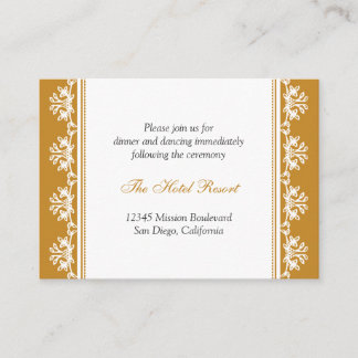 Ecru brown filigree wedding reception enclosure card