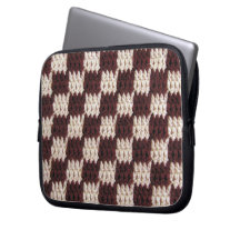 Ecru Chequered Artisan Crochet Print Electronics B
