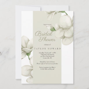 Ecru Floral Shower Invitation