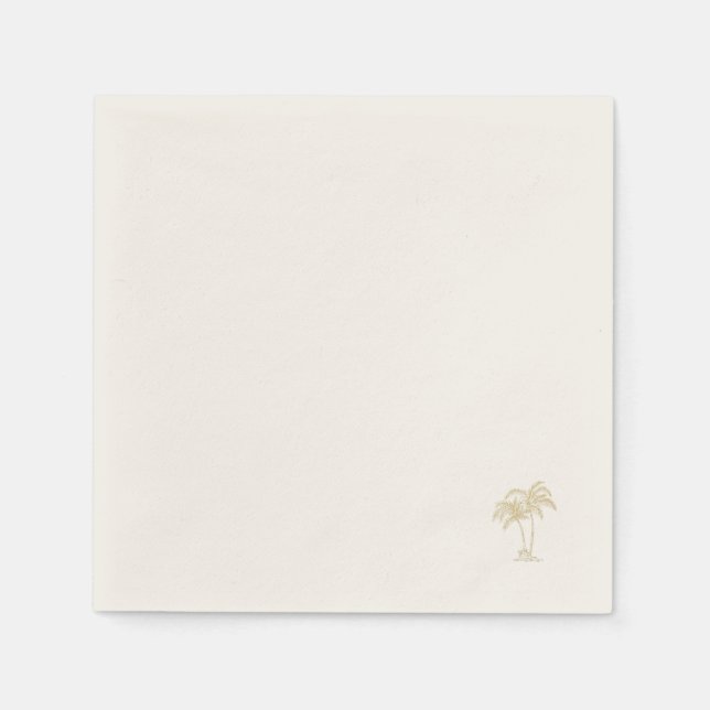 Ecru Gold Palm Tree II Napkin (Front)