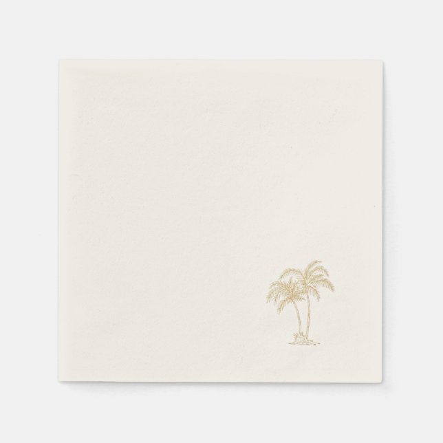 Ecru Gold Palm Tree  Napkin (Front)