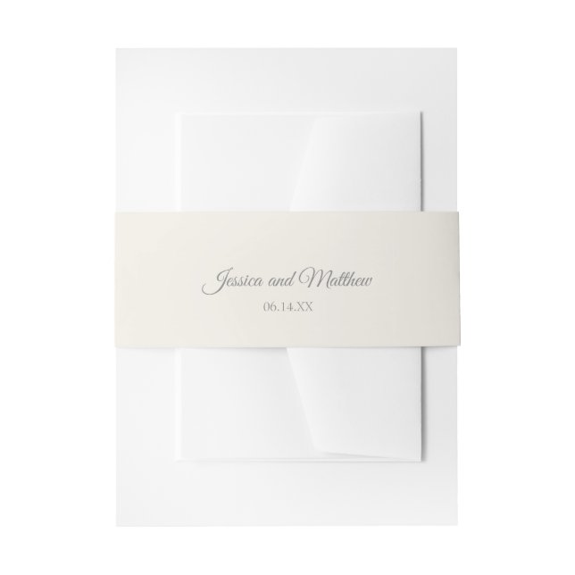 Ecru Invitation Belly Band (Front Example)