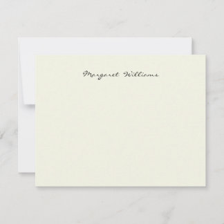 Ecru Ivory White Handwriting Script Name Card