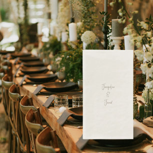 Ecru Modern Script Timeless Wedding Reception Napkin