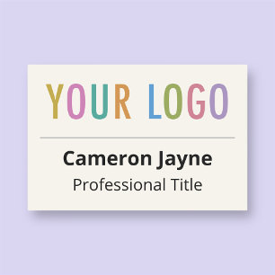 Ecru Name Tag Pin Company Logo  Professional Badge
