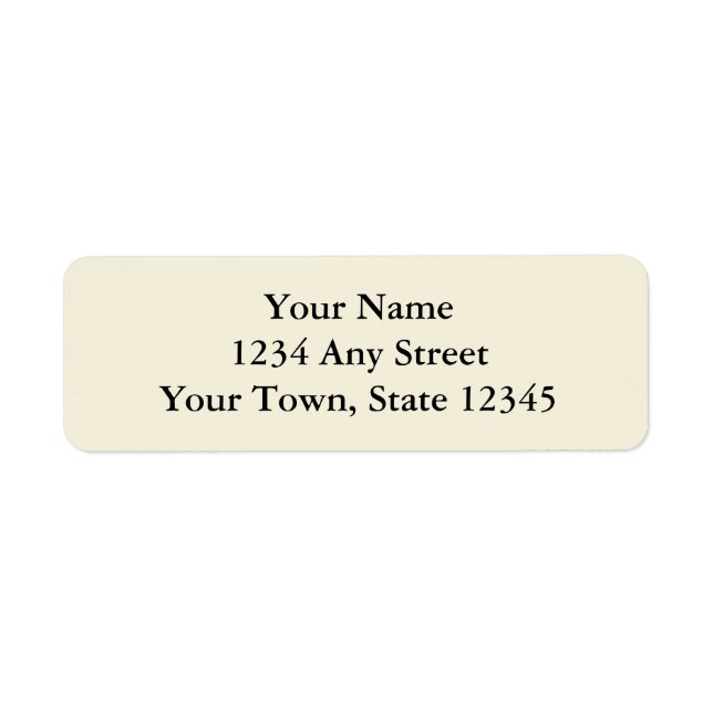 Ecru or Cream Printed Return Address Labels (Front)