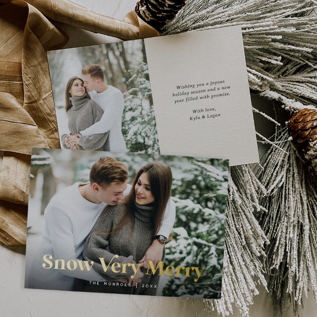 Ecru | Snow Very Merry Two Photo Gold (Creator Uploaded)