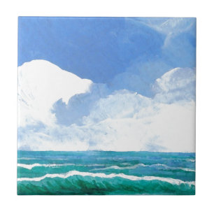 Ecstacy Ocean Beach Waves Surf Art Gifts Tile