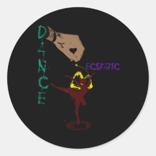 Ecstatic Dance Llerina Dancer In A Tutu Freestyle  Classic Round Sticker