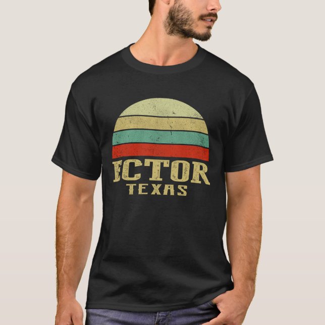 ECTOR TEXAS Vintage Retro Sunset T-Shirt (Front)