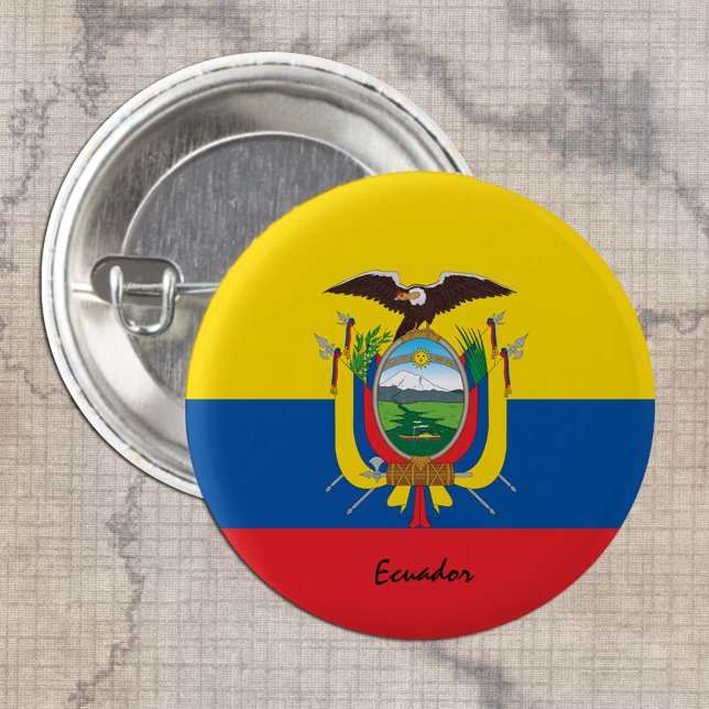 Ecuador button, patriotic Ecuador Flag fashion 3 Cm Round Badge (Creator Uploaded)