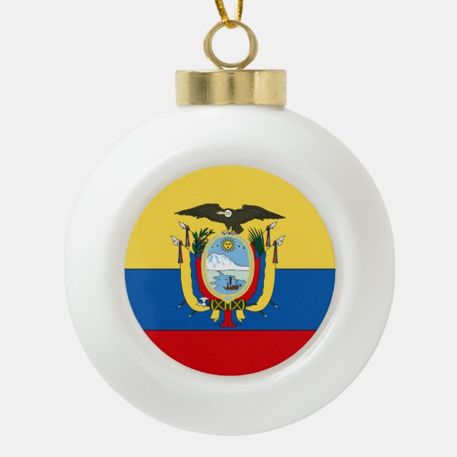 Ecuador Ceramic Ball Christmas Ornament (Front)