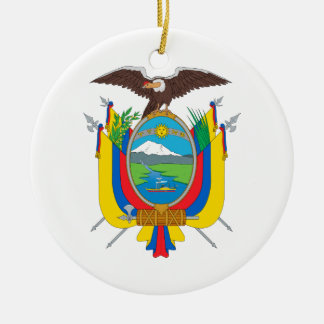 Ecuador Coat of Arms Ceramic Tree Decoration