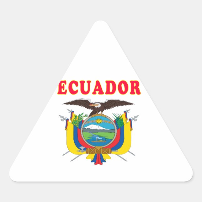 Ecuador Coat Of Arms Designs Triangle Sticker (Front)