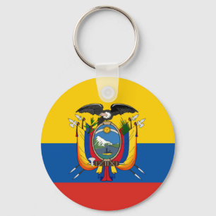 Ecuador country flag symbol long key ring