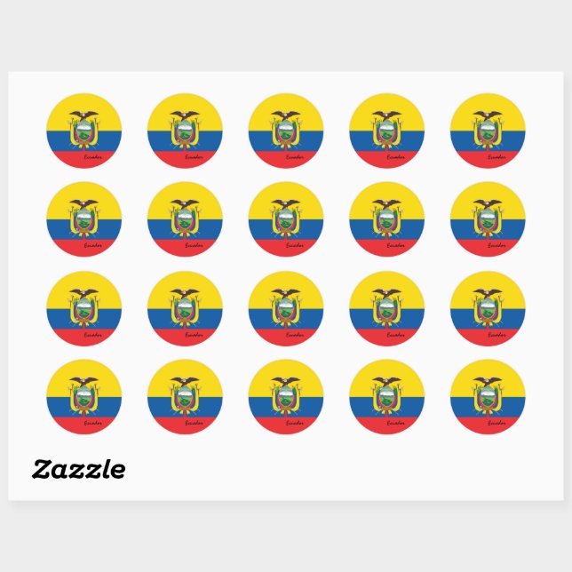 Ecuador & Ecuador flag patriots, holiday / sports Classic Round Sticker (Sheet)
